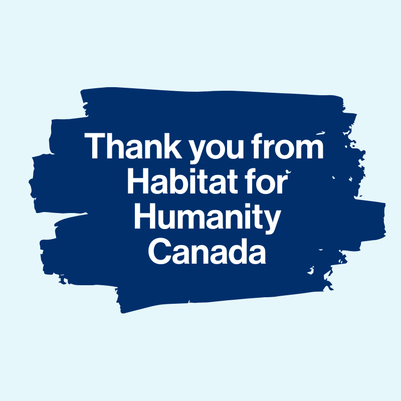 Merci d'Habitat pour l'humanité Canada